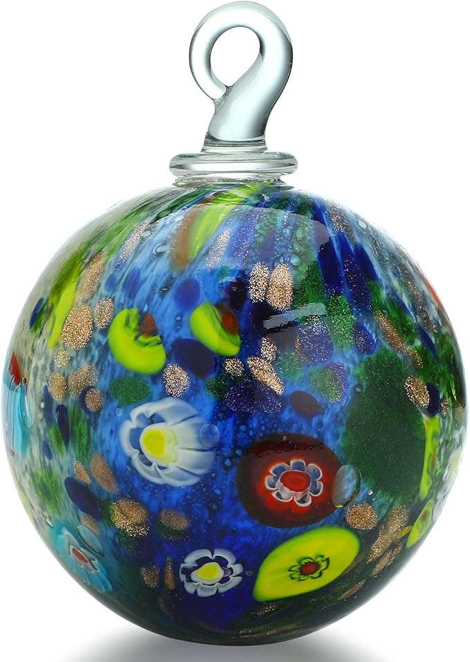 QFkris 4" Hand-Blown Glass Ornaments Glass Christmas Ornaments Friendship Balls for Christmas Tree