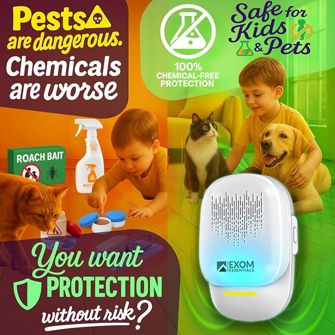 T-26, Ultrasonic Pest Repeller Wall Plug-in Most Effective Than Repellents - Get Rid of - Rodents