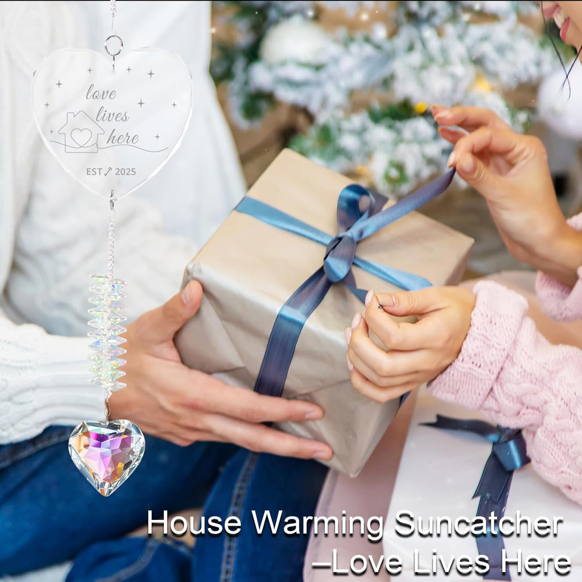 Housewarming Gift – Crystal Suncatcher New Home Ornament 2025 – First Home Gift for Couple, Window