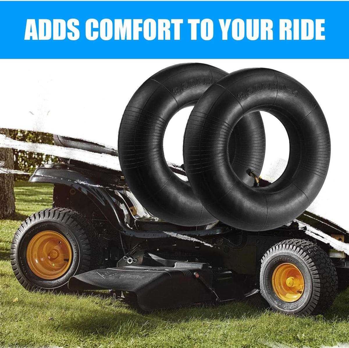 (2 PACK) 4.10/3.50-4 Inner Tube with TR-87 Bent Valve Stem,Replacement for Hand Trucks, Dolly, Lawn