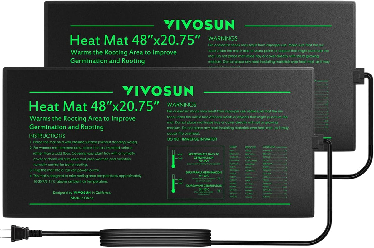 VIVOSUN 2-Pack 48" x 20.75" Durable Waterproof Seedling Heat Mat, UL & MET-Certified Warm