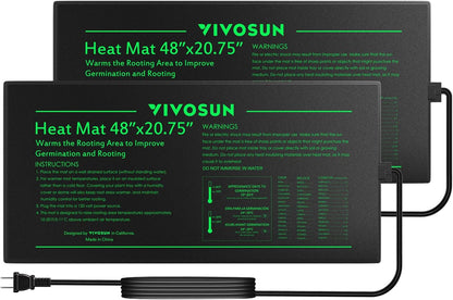 VIVOSUN 2-Pack 48" x 20.75" Durable Waterproof Seedling Heat Mat, UL & MET-Certified Warm