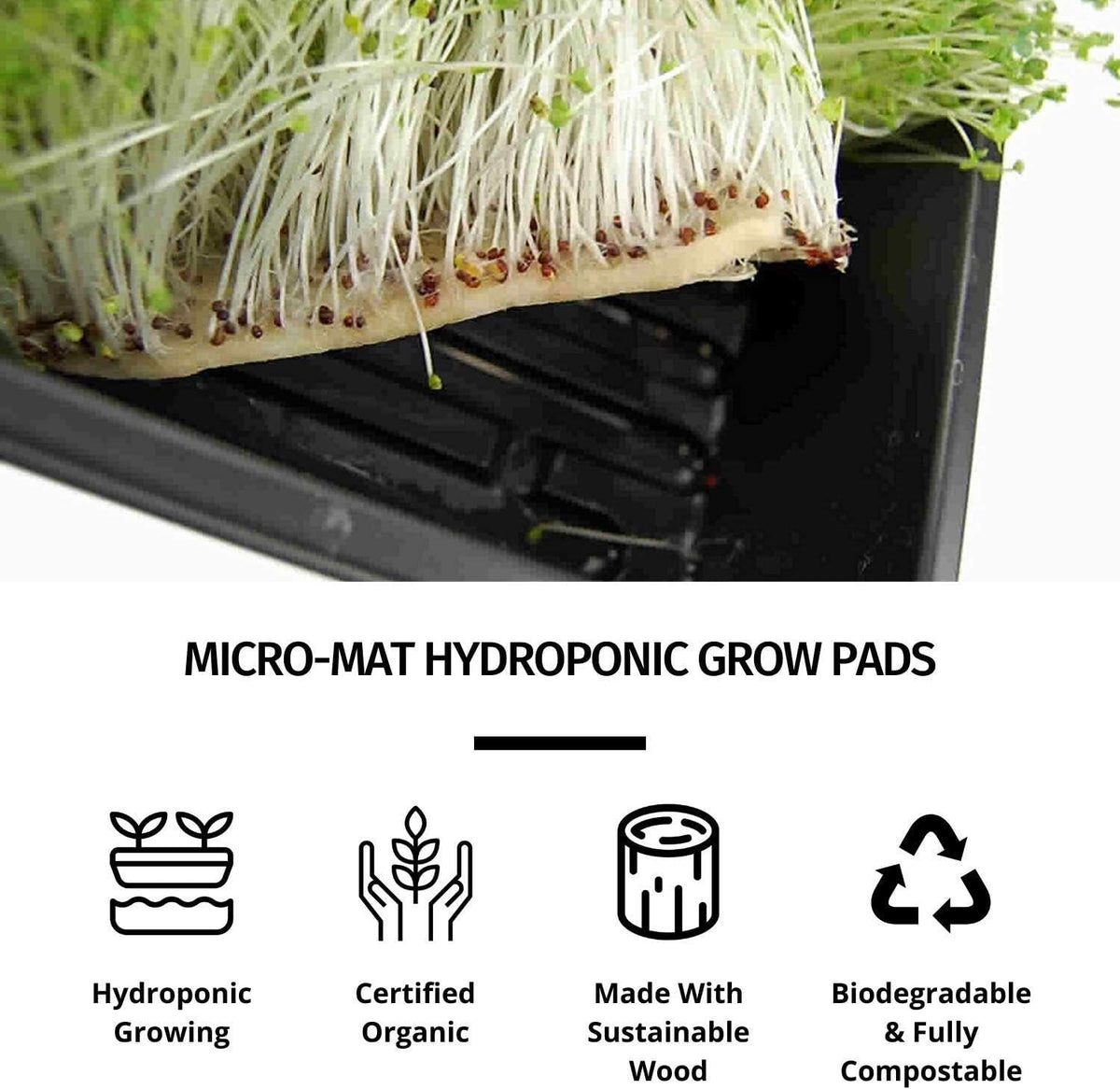 Micro-Mats Hydroponic Grow Pads - for Organic Production - 10 Pack - Plant & Seed Germination: