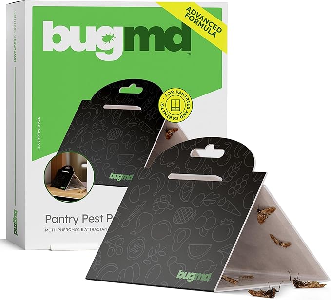 BugMD Pantry Moth Traps (6-Pack) – Pheromone-Based Sticky Glue Traps, Non-Toxic, Kills Indian Meal