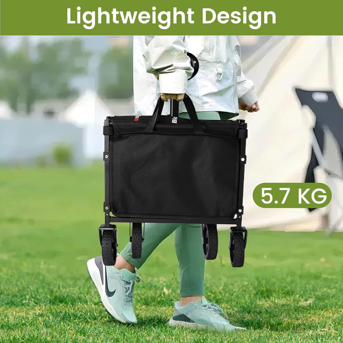 Collapsible Wagon with Wheels, 220 lbs Wagons Carts Foldable Wagon Cart with Flexible Handle