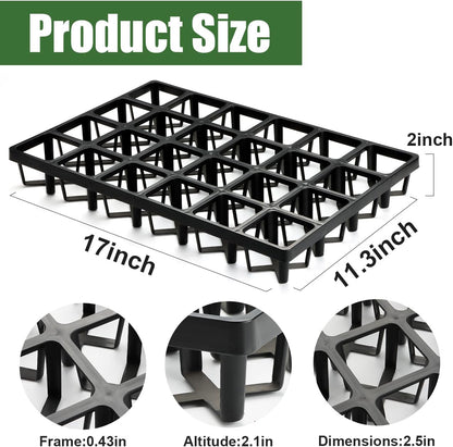 24 Cell Nursery Pots Trays (17"x11"x2") with Plastic Flat Seed Starter Trays, Durable Carrying