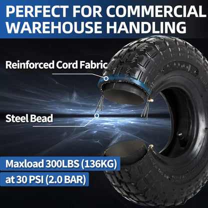 4.10/3.50-4 Replacement Tire and Inner Tube Set, 2 Pack, 10" Heavy Duty Tire and Tube, TR-13