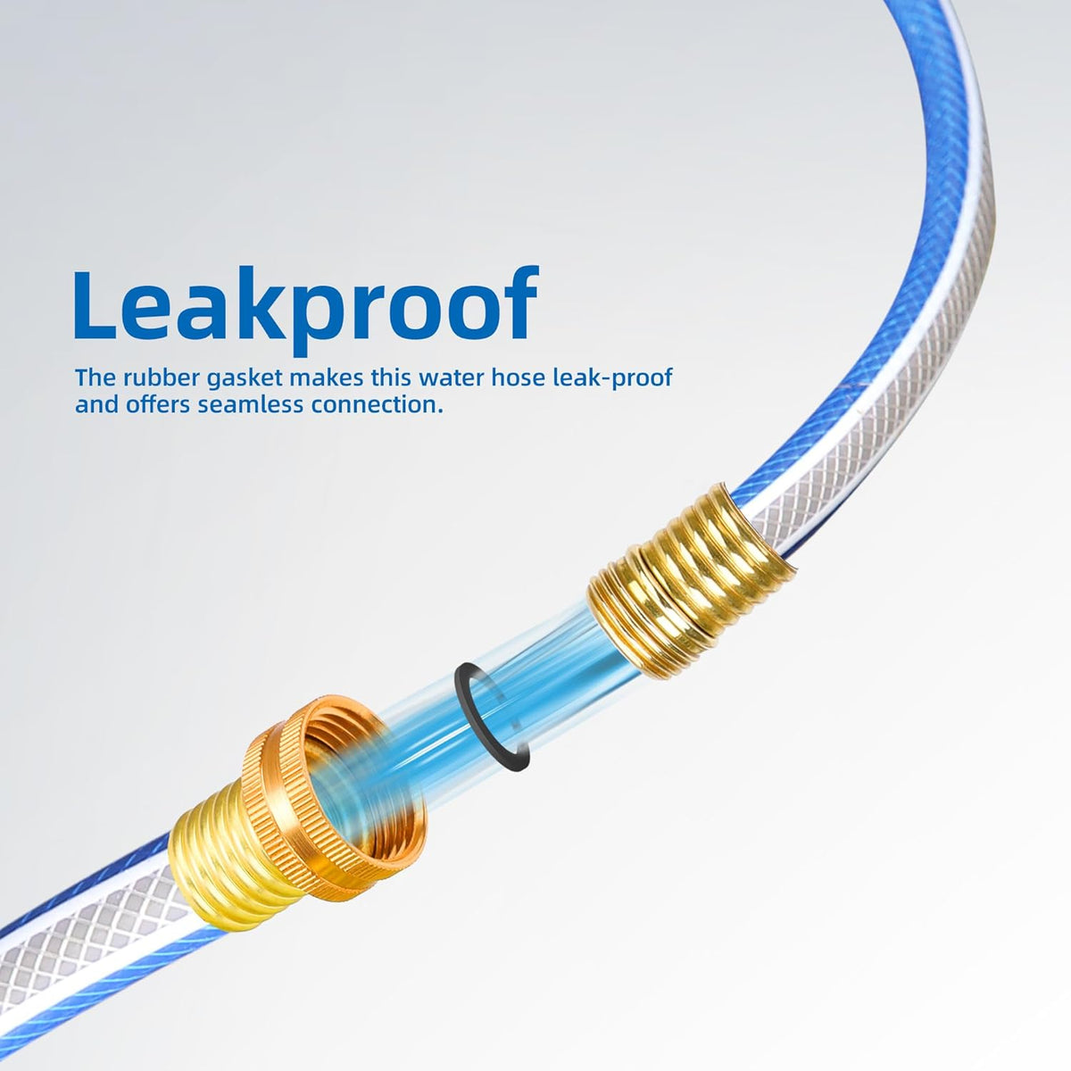 Solution4Patio Blue Garden Hose 3/4 in. x 25 ft. -Heavy Duty Durable Flexible Lightweight Water
