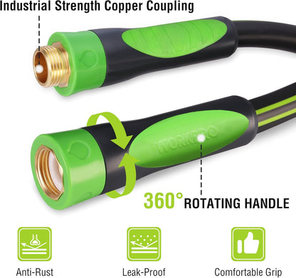 WORKPRO Hybrid Garden Hose 5/8 in.x 100ft, Water Hose Heavy Duty, Flexible, Lightweight Hybrid