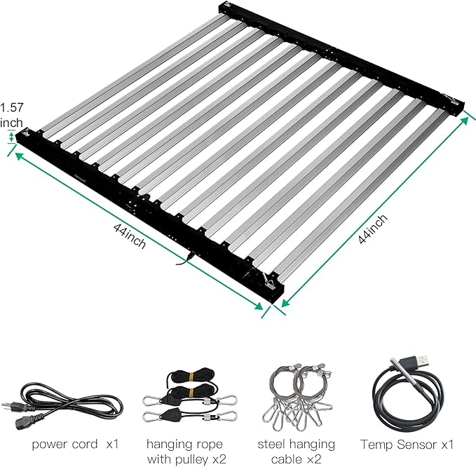 SZHLUX 800W LED Grow Light 7×7ft with Timer and Temp Control, Full Spectrum UV&IR Grow Lamp with