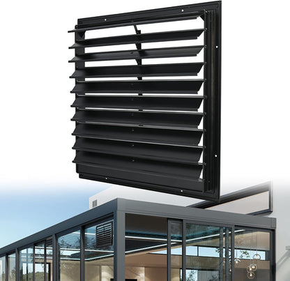 18 Inch Automatic Gravity Shutter Louver Vent, Aluminum Exhaust Shutters Louver for Windows