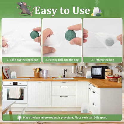 Mouse Rodent Repellent, 24pcs Peppermint Lemon Oil Mice Repellent for Squirrel Rats Spider Pests