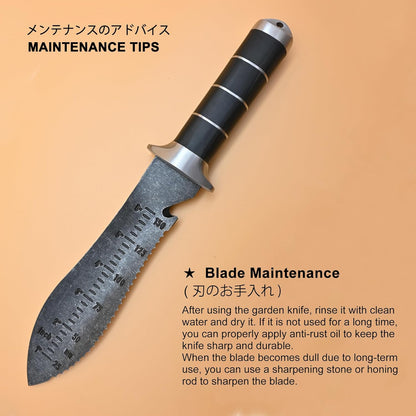 TONMA Hori Hori Garden Knife [Made in Japan] Heavy Duty Stainless Steel Japanese Hori Knife with