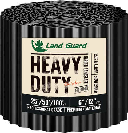 Land Guard Corrugated Garden Edging Border, 6" x 25' Landscape Paver Edging, Tall Landscape Edging