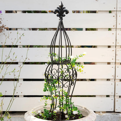 Obelisk Metal Garden Trellis for Climbing Plants - 29.5 in by 6.3 in Durable Iron Structure, Easy