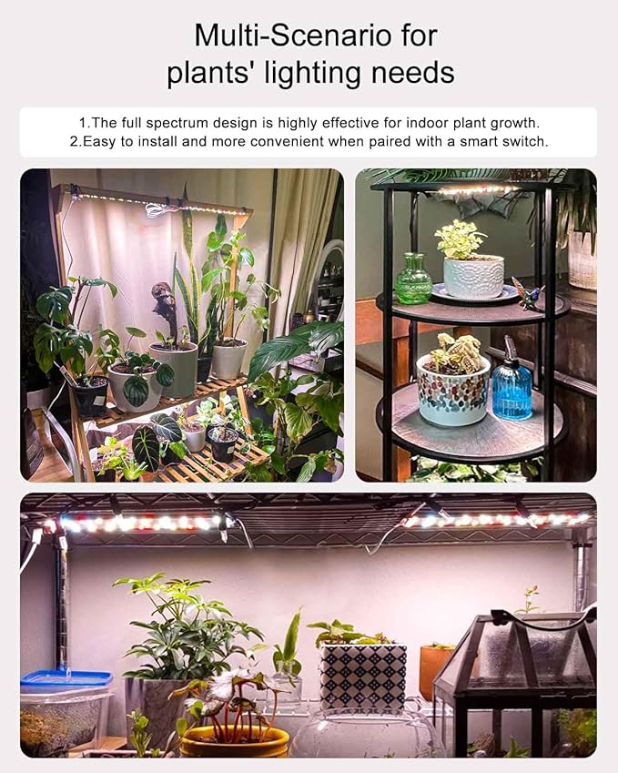 DOMMIA Plant Lights, Full Spectrum 12W(120W Equiv) Ultra-Thin Panel, 84 LEDs Sunlike Plant Lamp