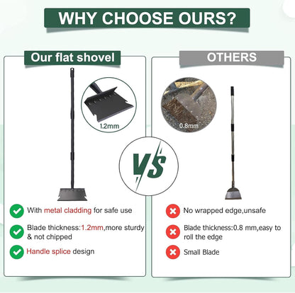 Garden Cleaning Shovel, Ice Scraper, 59 Inch Adjustable Handle Heavy Duty Garden Tool
