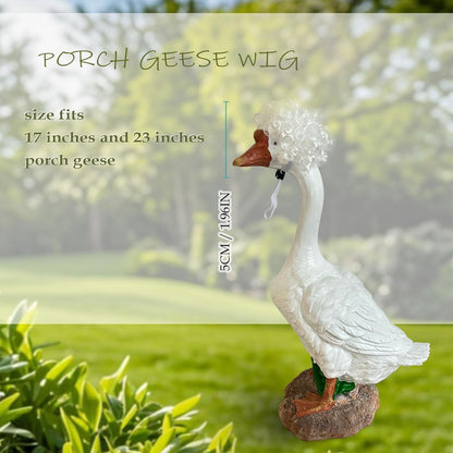 Porch Goose Wigs, Porch Goose Outfits Lawn Goose Statue Accessories for Outdoor Garden Patio Yard
