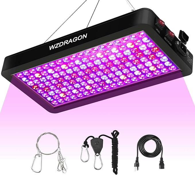 2024 Upgraded BW2000 LED Grow Lights Double Chips Full Spectrum with 10ft Cable for Greenhouse and