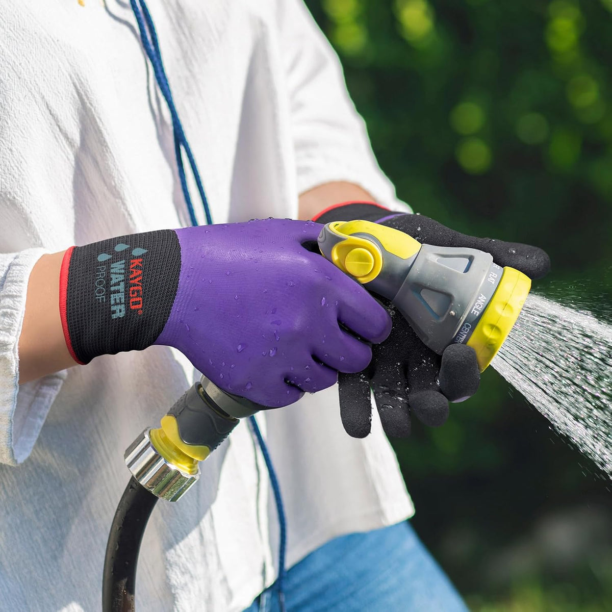 KAYGO Waterproof Work Gloves for Men and Women, Rubber Coated Non-slip Working Gloves for Garden