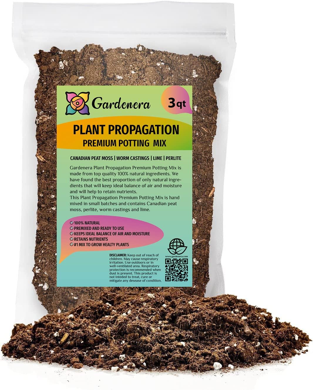 Gardenera Organic Plant Propagation Premium Potting Mix - Achieve Ideal Air and Moisture Balance
