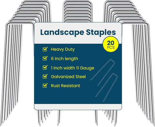 6 Inches Landscape Staples, Garden Stakes Securing Pegs for Securing Weed Fabric Landscape Fabric