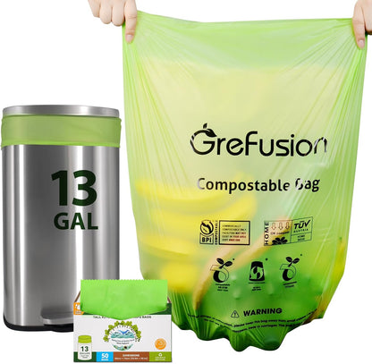 Compostable Bags,Trash bags 13+ gallon tall kitchen, Compostable Trash Lawn & Leaf Yard Waste