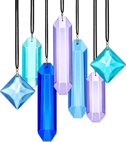 HDCRYSTALGIFTS Crystal Prisms Sun Catchers Hanging, 7PCS Blue Dreams Suncatcher Rainbow Maker Sun