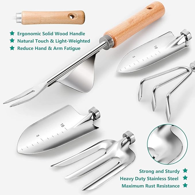 Gardening Tools 9-Piece Heavy Duty Garden Hand Tools with Fashion and Durable Garden Tools