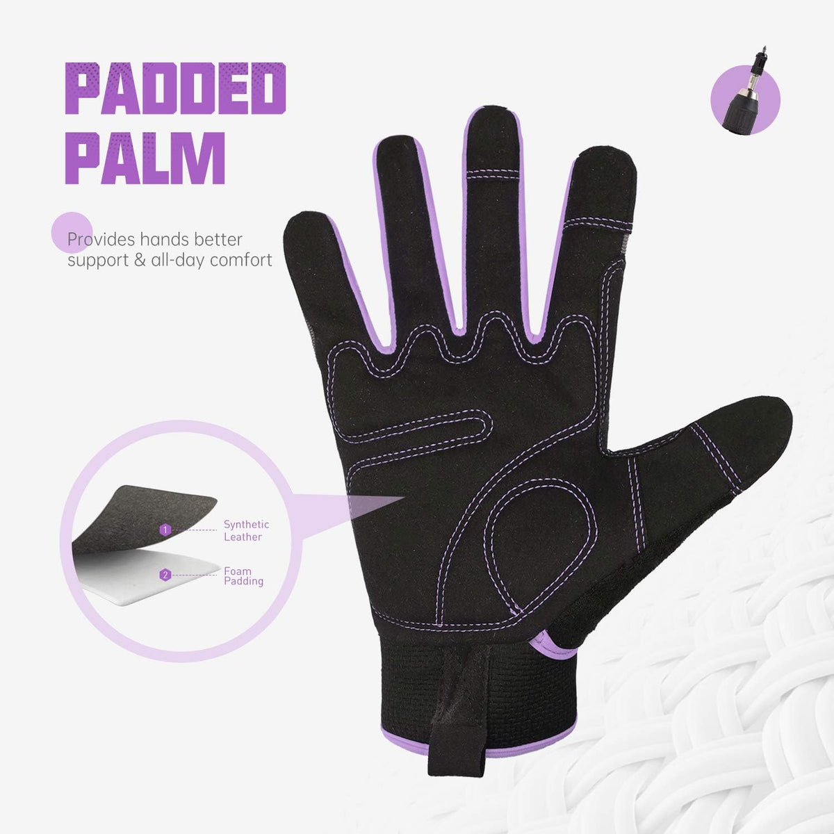 HANDLANDY Women Safety Work Gloves Utility Touch Screen Working Grip Glove for Yardwork Gardening