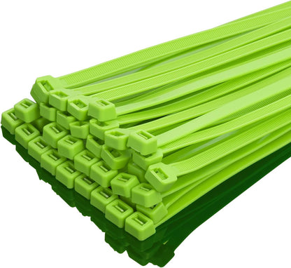 XINGO 8 Inch Apple Green Zip Ties Heavy Duty 100 Pack, 120 LBS Tensile Strength, Premium Nylon