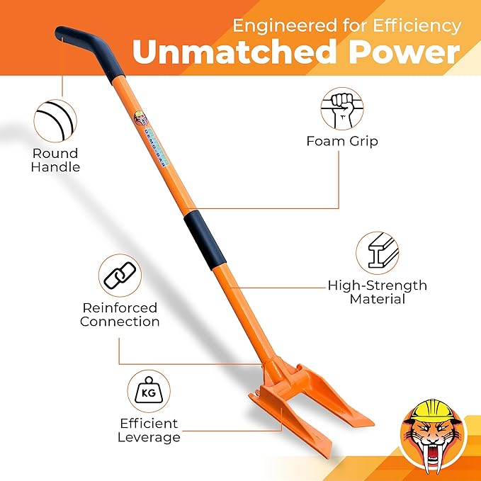 48” Round Handle Demolition Bar – Versatile Wrecking & Multi Tool- For Home Renovations and DIYs