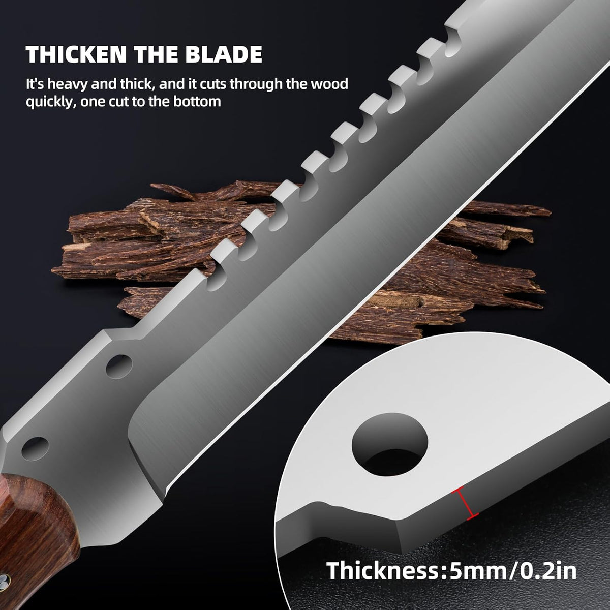 Outdoor Short Machete with Sheath for Cutting Trees, for Yard Work and for urvival Machete Ideal