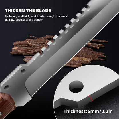 Outdoor Short Machete with Sheath for Cutting Trees, for Yard Work and for urvival Machete Ideal