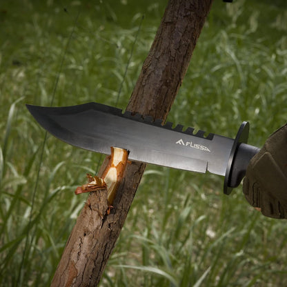 FLISSA Survival Hunting Knife with Sheath, 15-inch Full Tang Fixed Blade Tactical Bowie Knife with