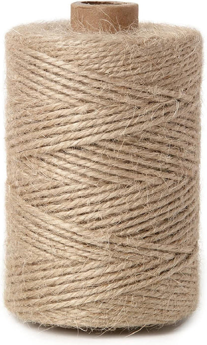 1mm 328 Feet Natural Jute Twine, for Crafts Gift, Craft Projects, Wrapping, Bundling, Packing