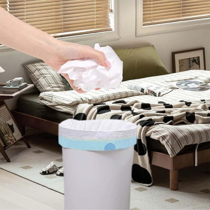 6 Gallon Trash Bags Drawstring, Pack of 35, Garbage Bags, 55x66cm, 9.5g/pcs, Unscented, White