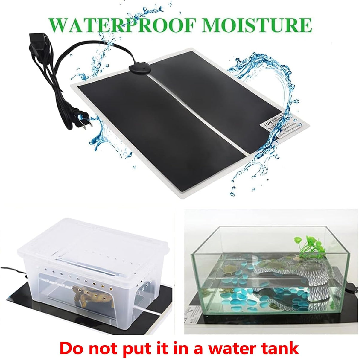 Hamiledyi 14W Reptile Heating Pad 2 PCS Warmer with Temperature Control Adjustment Under Tank 11x11