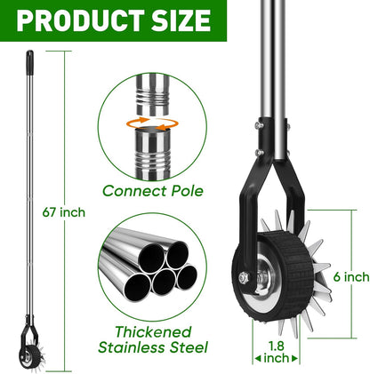 BlumWay 67 Inch Rotary Wheel Edge Trimmer, Rotary Shears, Manual Sidewalk Edgers, Length 23.6" to