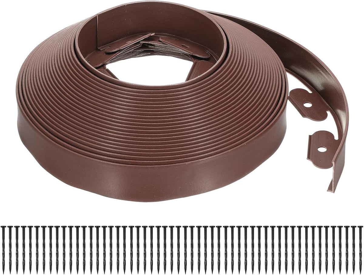 uxcell Landscape Edging, 1Pcs 60FT x 2" - No Dig Garden Edging Kit with 54 Stakes, Landscape Edging