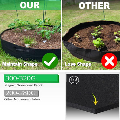 2-Pack 15 Gallon Grow Bags,Round Fabric Raised Garden Beds with 2 Handles,Durable Garden Planter