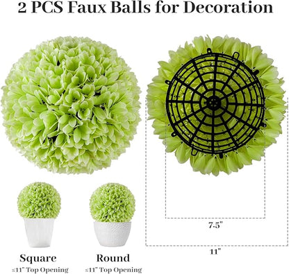 Goplus 11 Inch Topiary Balls Artificial Outdoor Set of 2, Faux Boxwood Ball, Fake Plant Sphere