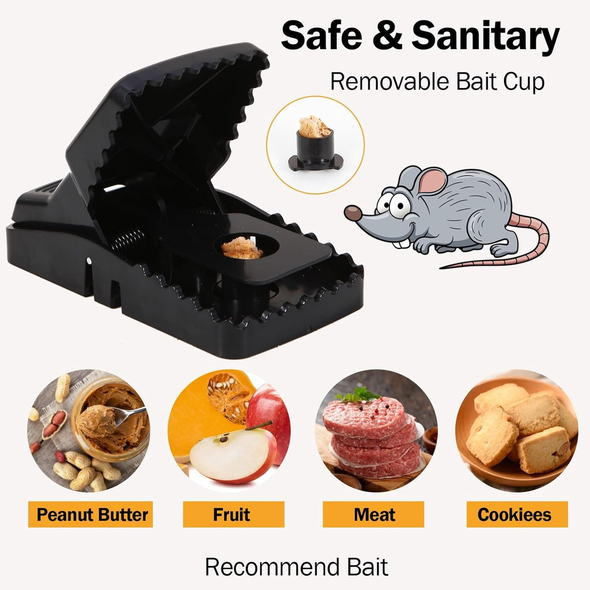 Feeke Rat Trap, Large Mouse Traps, Mouse Traps Indoor for Home, Instant Kill Traps for Mouse Rat