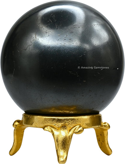 Amazing Gemstone Hematite Crystal Ball with Stand - 2 Inches Crystal Sphere Meditation Balls for