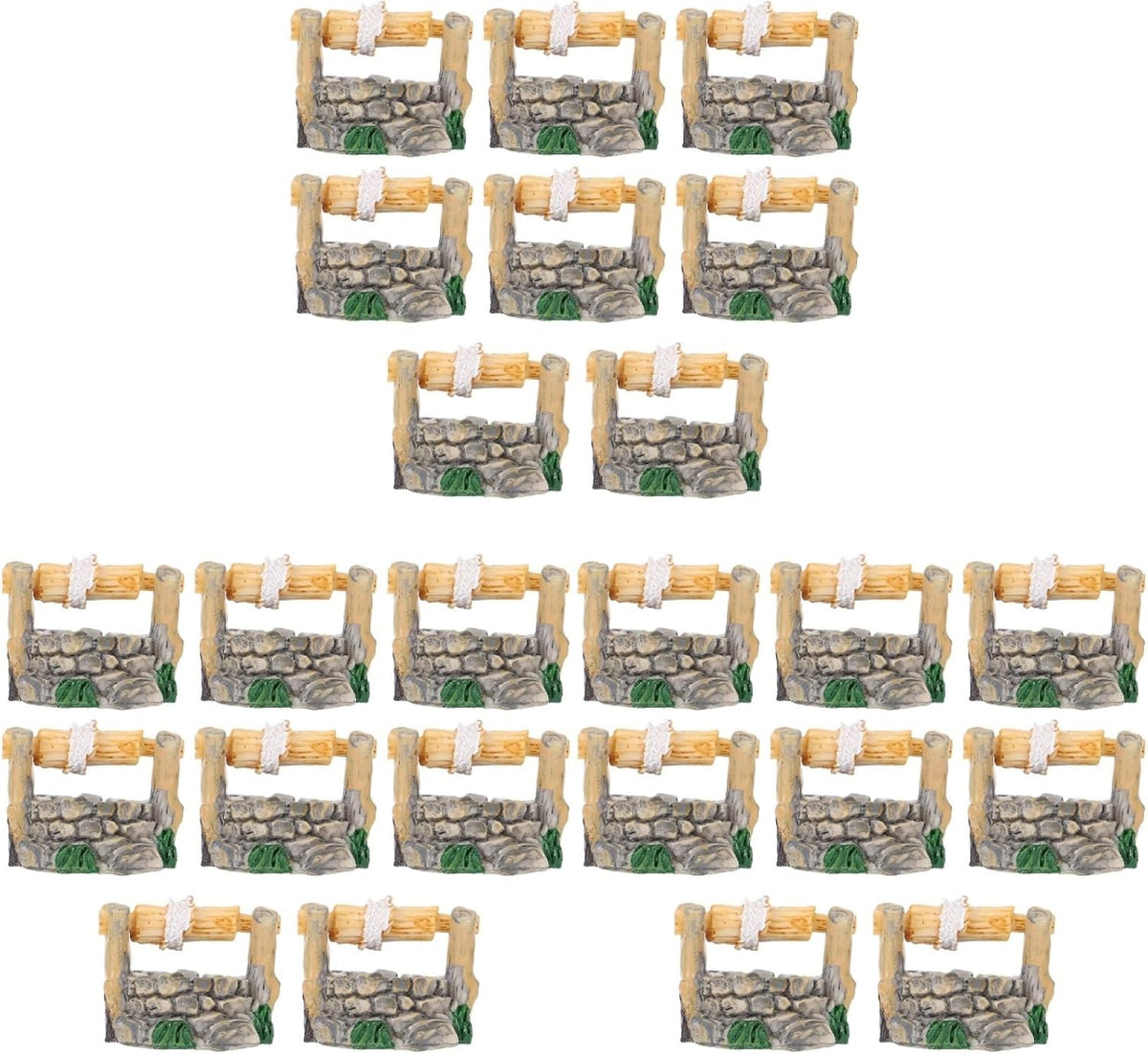 Garneck 24pcs Miniature Well Ornaments Fairy Garden Crafts Micro Statues for Scene Decor and
