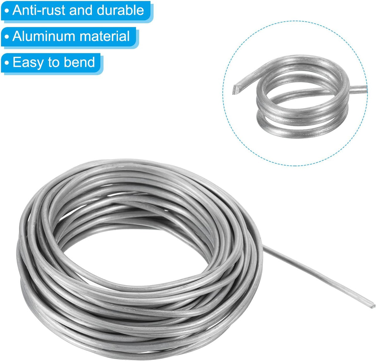 PATIKIL 3.5mm Bonsai Training Wire, Floral Wire Stems Anodized Aluminum Tree Wire 32.8 Feet Total