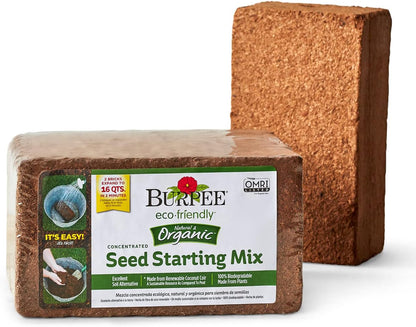 Burpee Organic Coconut Coir Concentrated Seed Starting Mix, 16 Quart