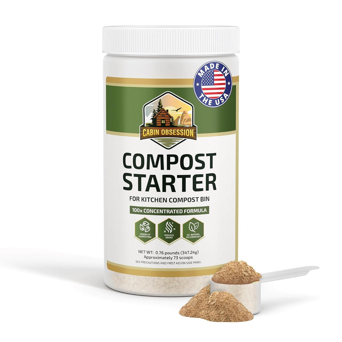Compost Starter - 100x Concentrated All Natural Compost Accelerator for Countertop Kitchen Bin