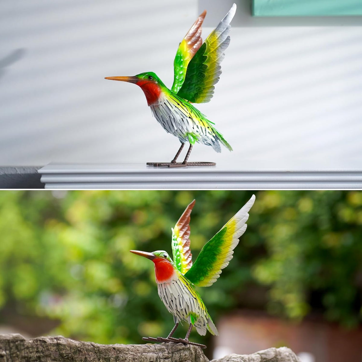 Nacome Metal Hummingbird Statues for Garden Decor: Outdoor Sculptures Clearance Lawn Ornaments for