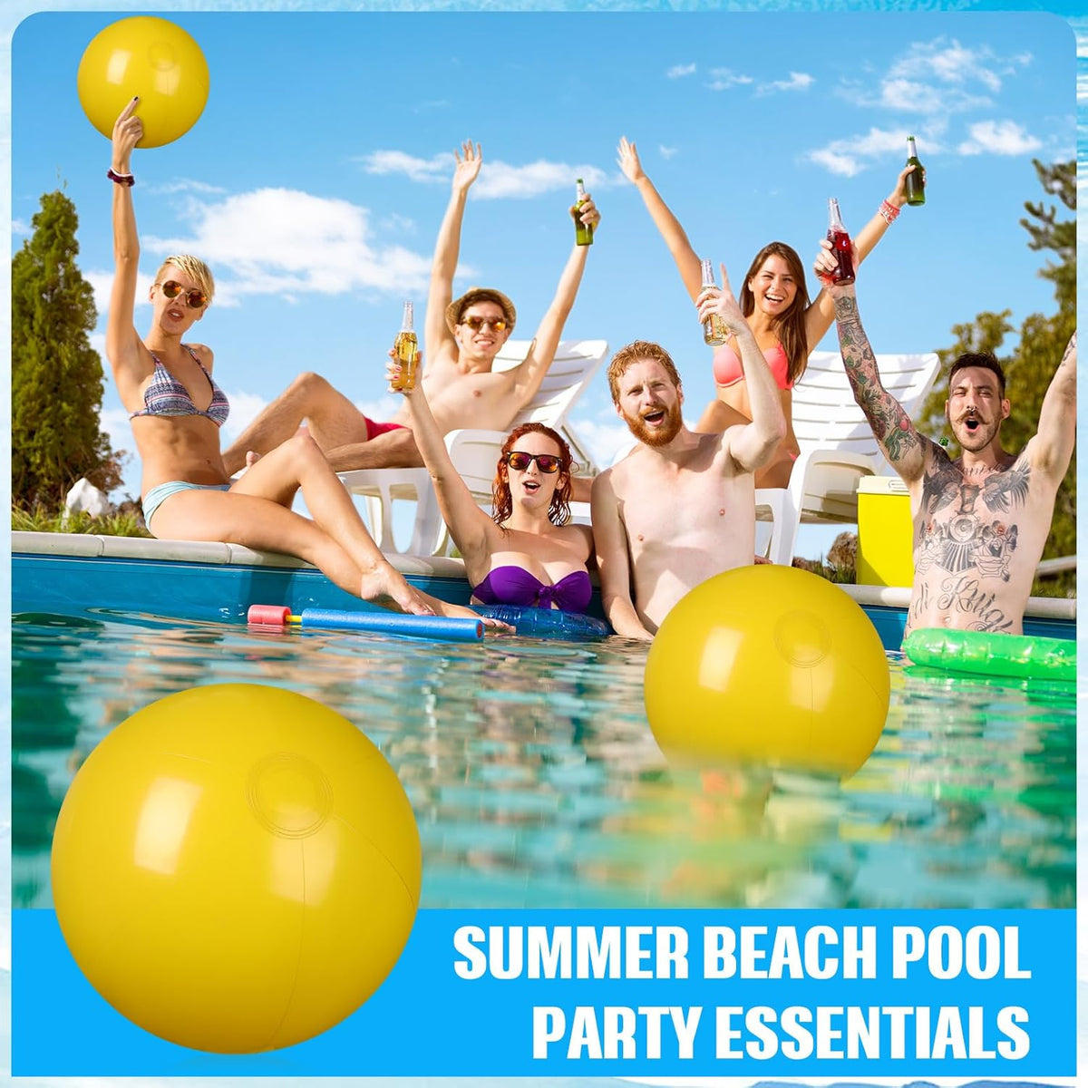 2 Pcs Inflatable Beach Ball 8 inch Swimming Pool Balls Summer